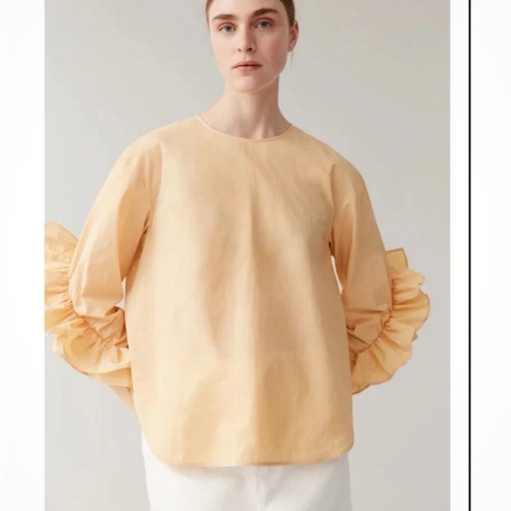 COS | NWT Ruffle Sleeve Button Back Blouse Top Size 10